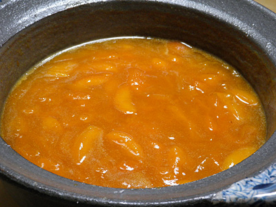 あんずジャムできあがり