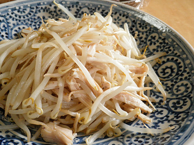 鶏はむのもやし炒め