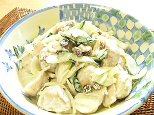 新ジャガと鳥はむのサラダ